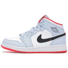 Jordan Air Jordan 1 Mid Half Blue Polka Dot Swoosh