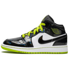 Jordan Air Jordan 1 Mid Black Cyber Mystic Green