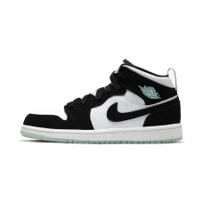 BP Air Jordan 1 Mid White Black Teal Tint